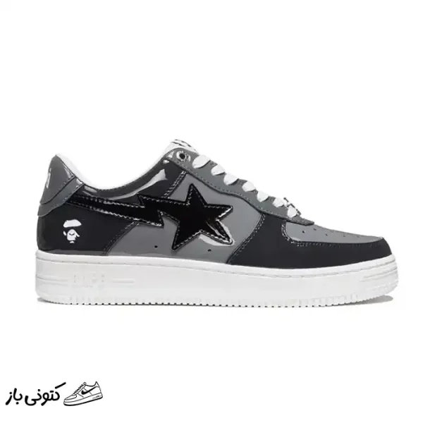 کتونی خارجی مردانه بتینگ ایپ بیپ استا طوسی A Bathing Ape Bape Sta Low Grey Black