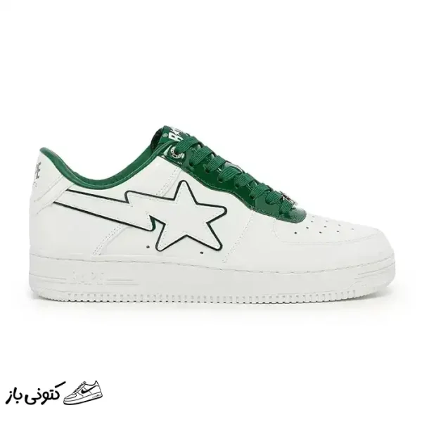 کتونی خارجی یونیسکس بتینگ ایپ بیپ استا سبز A Bathing Ape Bape Sta Low White Green