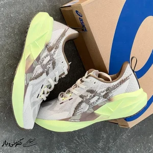 کتونی خارجی زنانه اسیکس نوابلاست 5 کرم قهوه ای زرد ASICS Novablast 5 Mineral Beige Taupe Grey