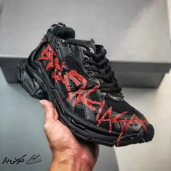 کتونی خارجی مردانه بالنسیاگا رانر گرافیتی قرمز Balenciaga Runner Graffiti Black Red