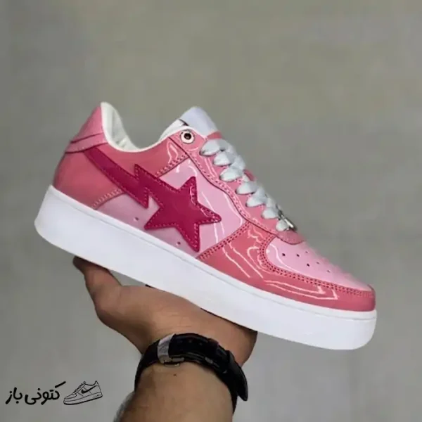 کتونی خارجی زنانه بیپ استا ورنی صورتی Bape Sta Camo Pink