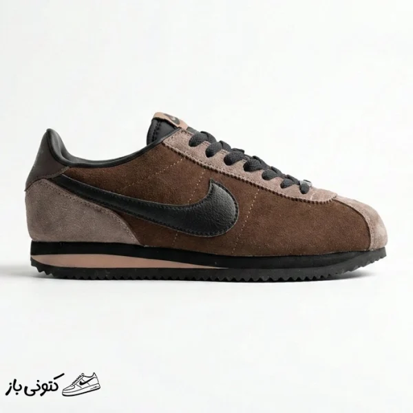 کتونی خارجی زنانه نایک کورتز قهوه‌ای مشکی ولوت Nike Cortez ’23 Velvet Brown FJ5180-200