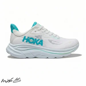 کتونی خارجی یونیسکس هوکا کلیفتون 10 سبزآبی سفید Hoka Clifton 10 White Cielo Blue 1162031-WTCL