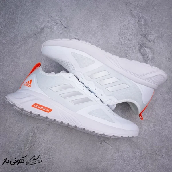 کتونی خارجی یونیسکس آدیداس کلود فوم Adidas Cloudfoam سفید نارنجی