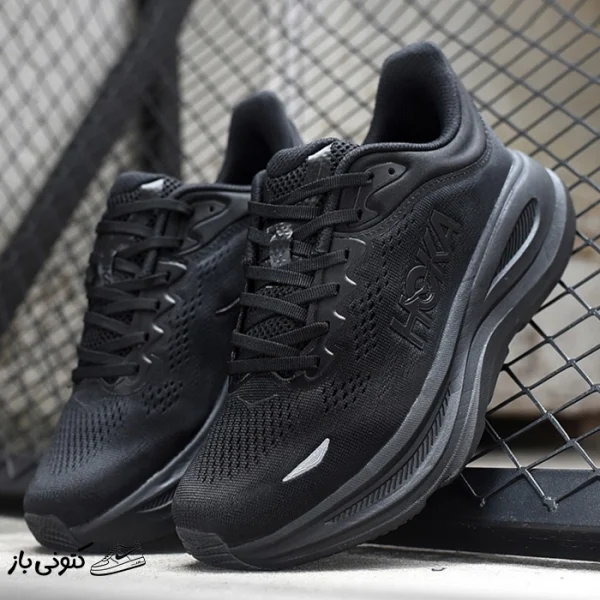 کتونی خارجی مردانه هوکا باندی 9 مشکی Hoka Bondi 9 Triple Black 1162011-BBLC