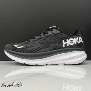 کتونی خارجی یونیسکس هوکا کلیفتون 9 مشکی سفید Hoka Clifton 9 Black White