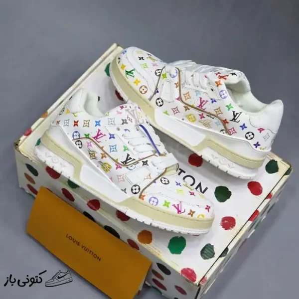 کتونی خارجی مردانه لویی ویتون ترینر سفید LV x TM – Louis Vuitton Trainer