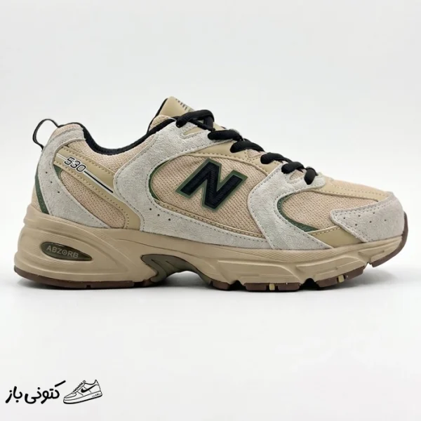 کتونی خارجی زنانه نیوبالانس 530 کرم بژ مشکی New Balance MR530SND