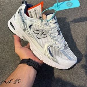 کتونی خارجی یونیسکس نیوبالانس 530 سفید سورمه ای NEW BALANCE 530