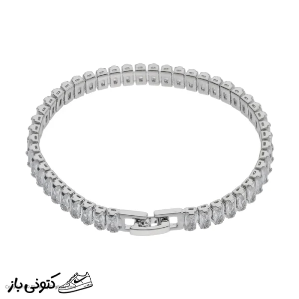 دستبند زنانه سنگی مدل تنیسی با آبکاری طلا کد 8