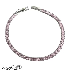 دستبند زنانه سنگی مدل تنیسی با آبکاری طلا کد 8