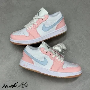 کتونی خارجی زنانه نایک ایر جردن وان لو Jordan 1 Low SE Paw Print Pink Foam پنجه صورتی