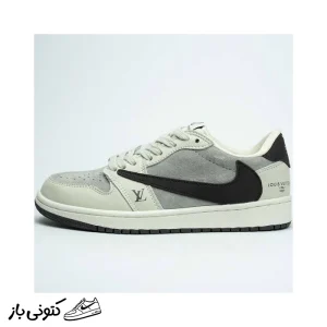 کتونی خارجی مردانه نایک جردن تراویس گوچی کرم سبز روشن Jordan 1 x Travis Scott