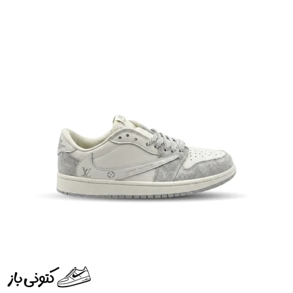 کتونی خارجی مردانه نایک جردن تراویس لویی ویتون کرم Jordan 1 x Travis Scott