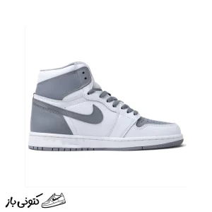 کتونی خارجی مردانه  جردن وان استلث سفید طوسی Jordan 1 High Stealth Grey White